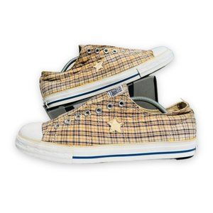 Converse One Star Slip-on Beige Plaid Casual Laceless Sneakers 114967FT Men's 12